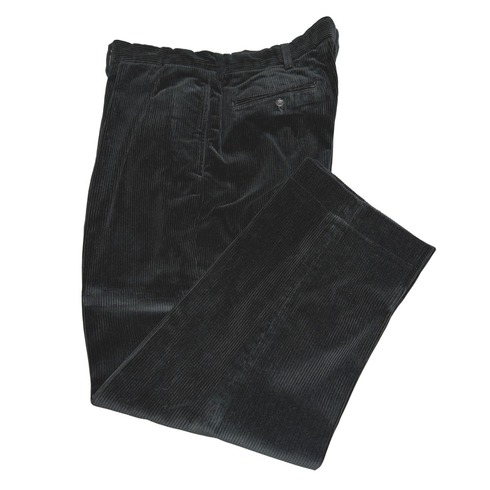 Polo Ralph Lauren Ethan Pant 38X28 Navy Blue Cotton Corduroy Pleated Wide Wale